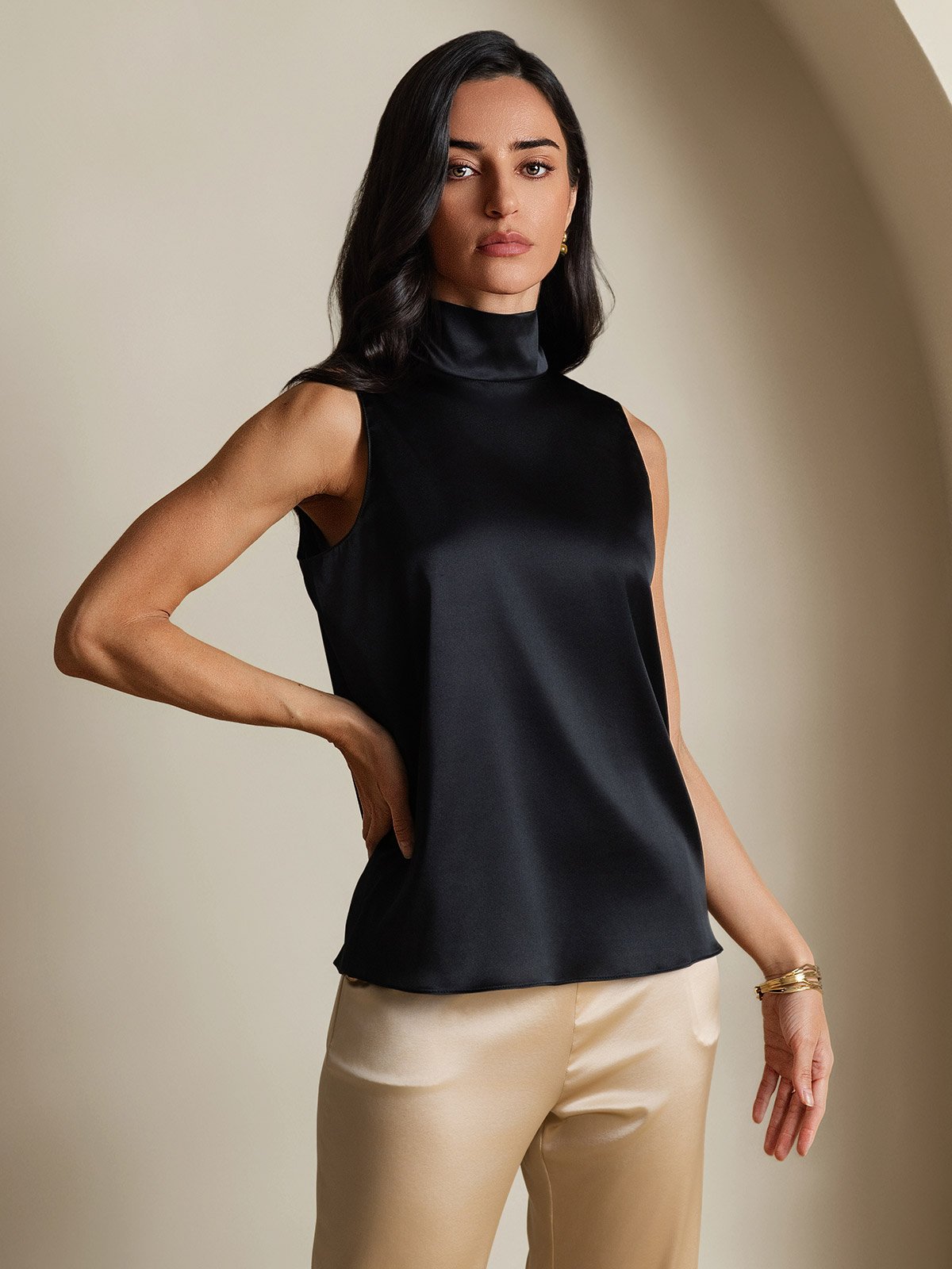 [Musta] SilkSilky-FI 19Momme Blouse 006