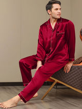 [Viini] SilkSilky-FI Long Sleeve Notkokaulus Miesten Pyjamat 001