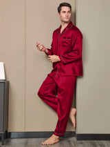 [Viini] SilkSilky-FI Long Sleeve Notkokaulus Miesten Pyjamat 002