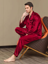 [Viini] SilkSilky-FI Long Sleeve Notkokaulus Miesten Pyjamat 005