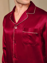 [Viini] SilkSilky-FI Long Sleeve Notkokaulus Miesten Pyjamat 009