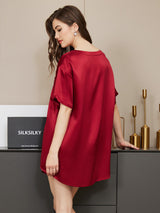 [Viini] SilkSilky-FI Short Sleeve Round Neck Naisten Pyjamat 002