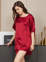 [Viini] SilkSilky-FI Short Sleeve Round Neck Naisten Pyjamat 004