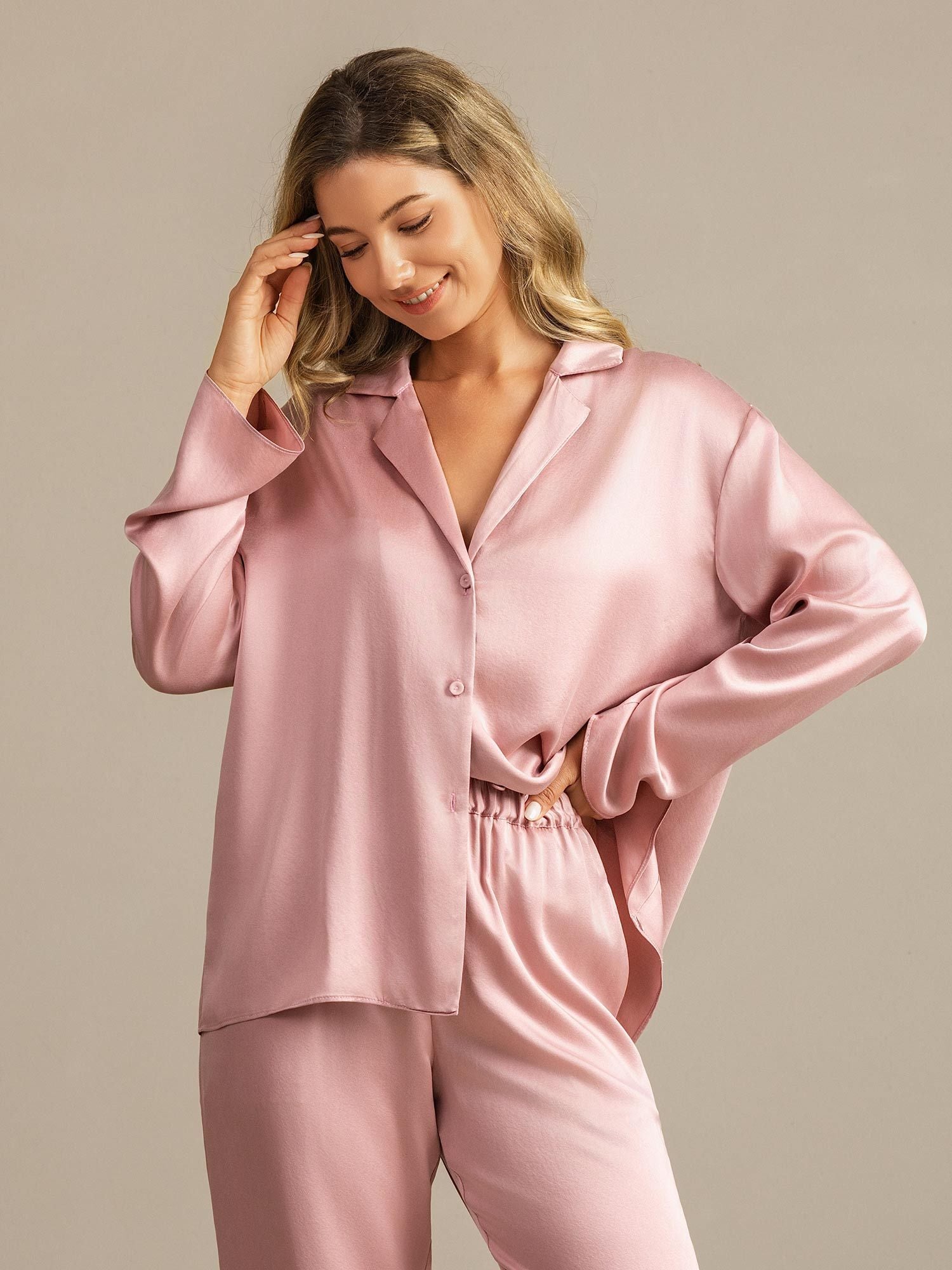 [Persikkaiho] SilkSilky-FI 19Momme Womens Pajamas 007