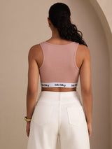 [Pinkki] SilkSilky-FI Sleeveless Crew Neck Camisole Top 002