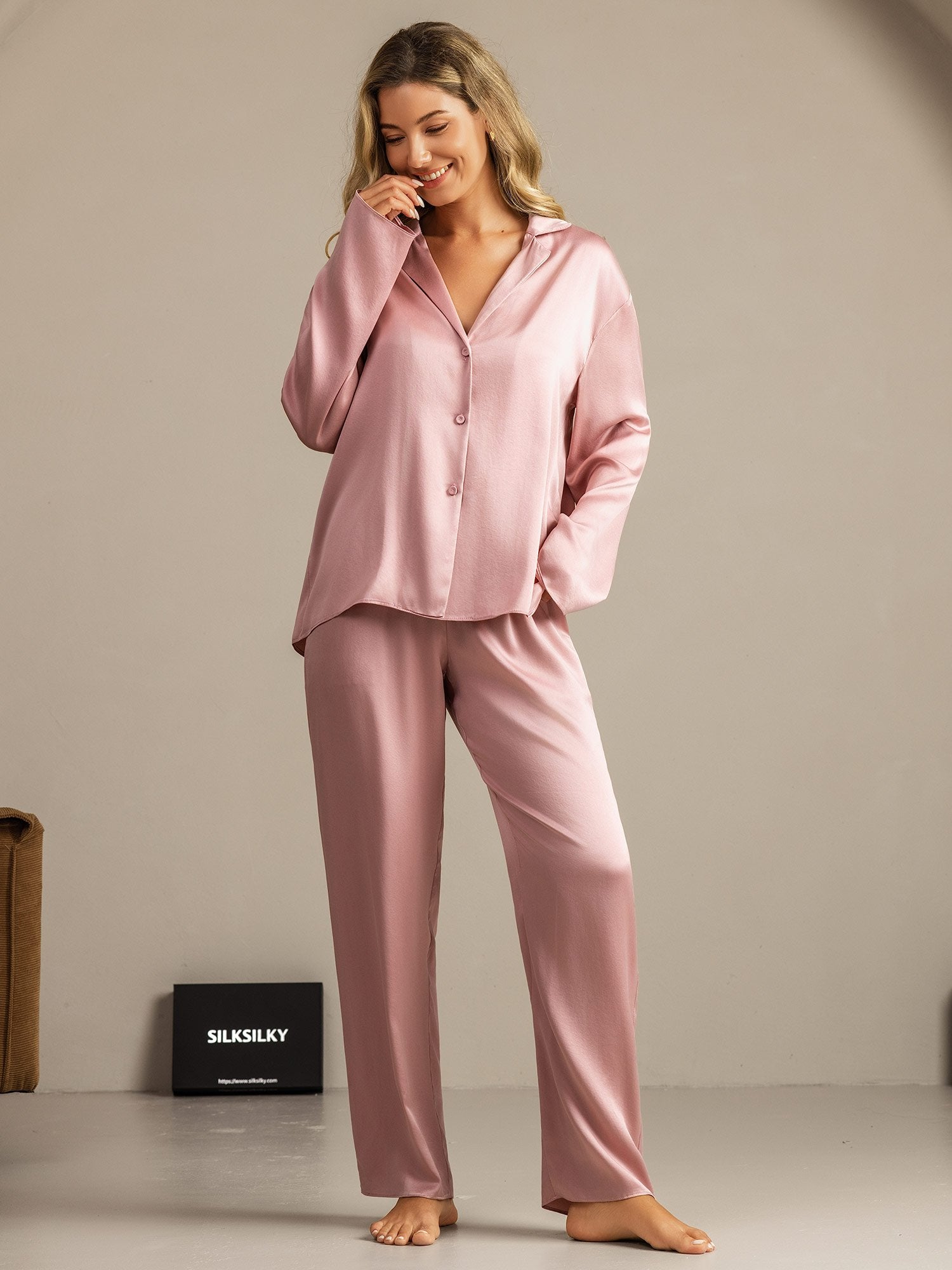 [Persikkaiho] SilkSilky-FI 19Momme Womens Pajamas 001