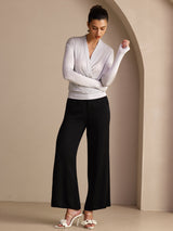 [Harmaa] SilkSilky-FI Long Sleeve Wrap Naisten Puserot 006