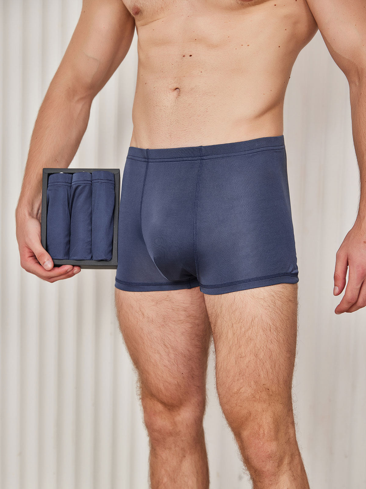 [Tummansininen] SilkSilky-FI Mens Underwear 001