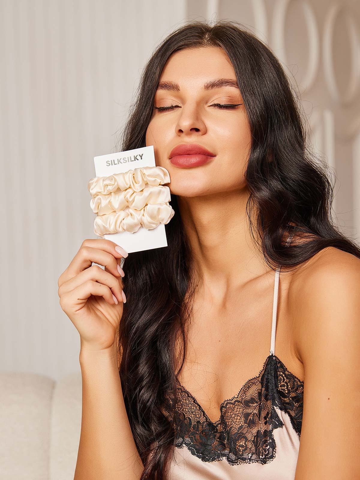 [Vaaleanbeige] SilkSilky-FI 19Momme Scrunchie 002