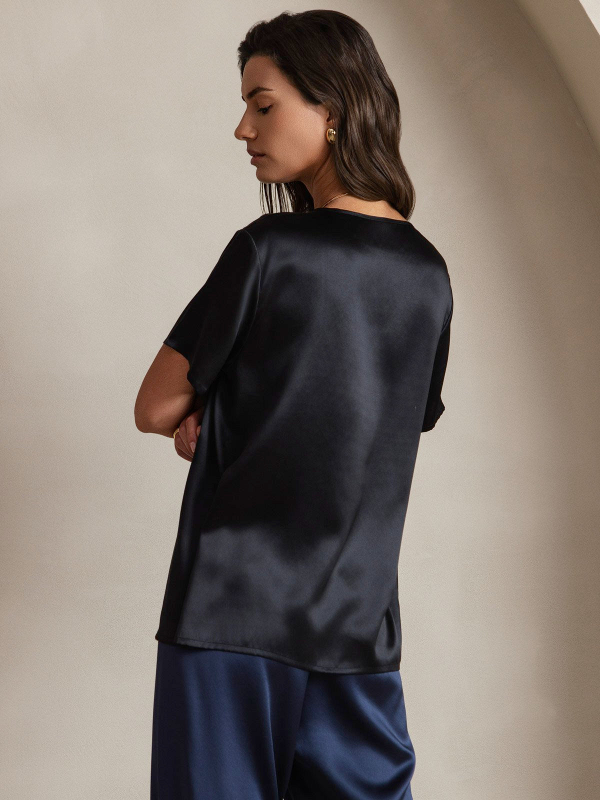 SilkSilky-FI Womens T-Shirt Musta 002