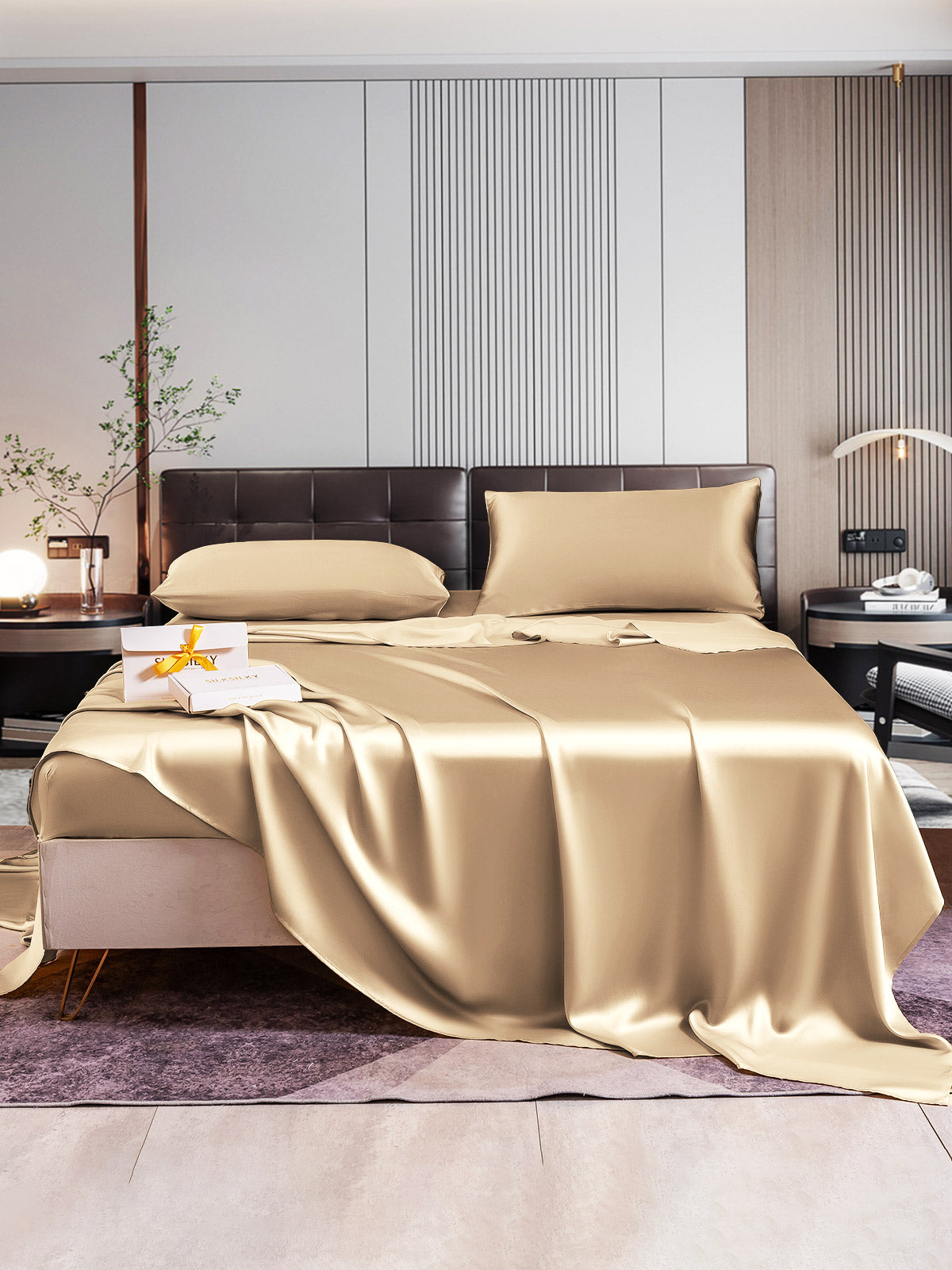 [Beige] SilkSilky-FI 22Momme Bedding Set 005