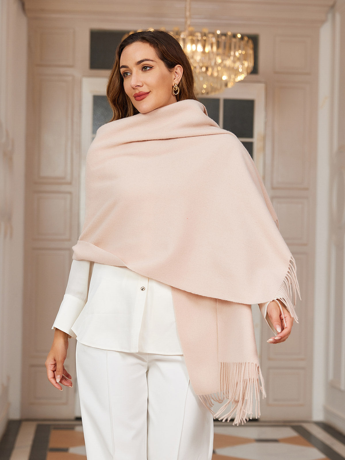 [Beige] SilkSilky-FI Scarf 002