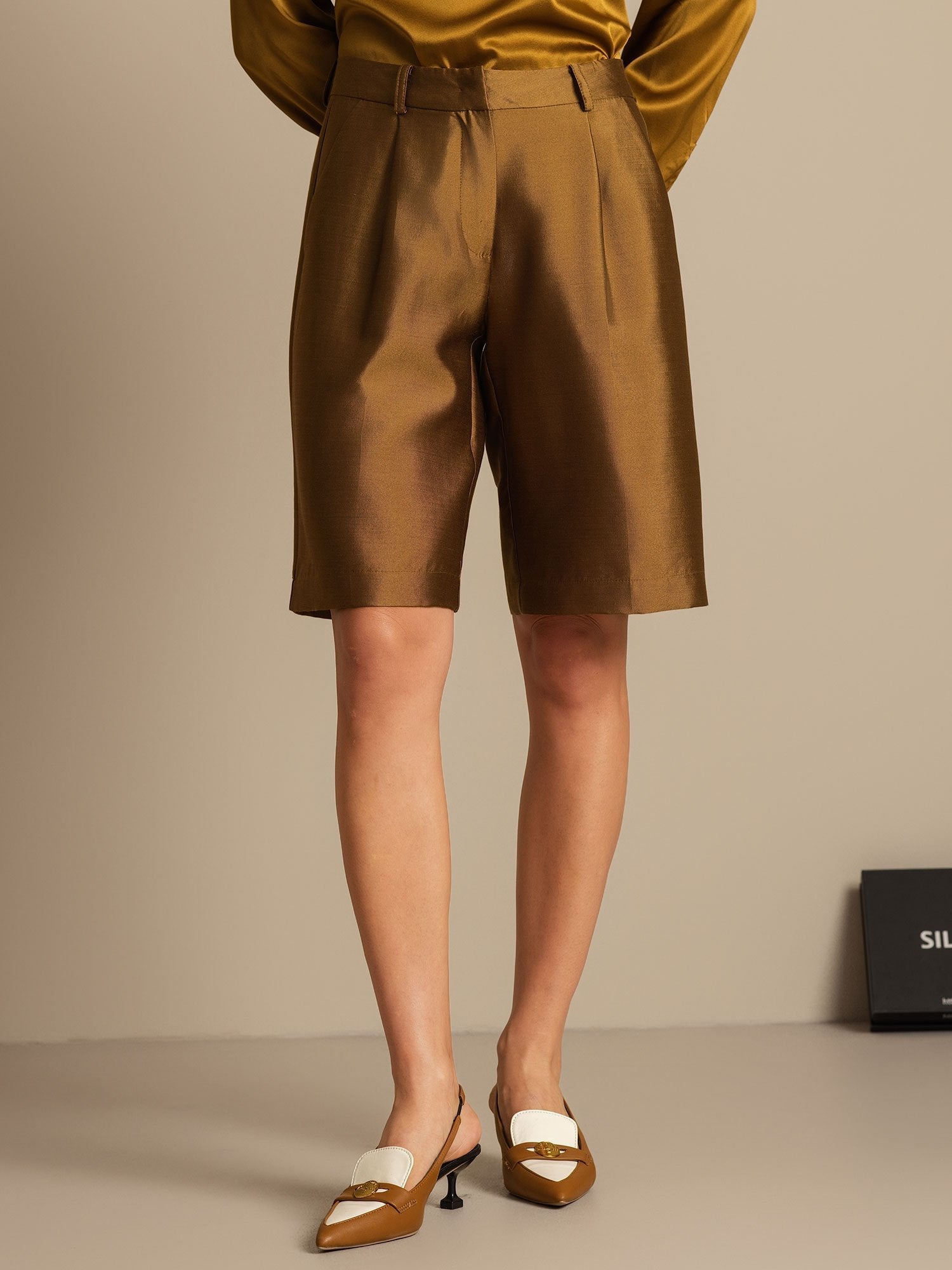 [Pronssi] SilkSilky-FI 32Momme Silk-Wool Blend Womens Shorts 006,