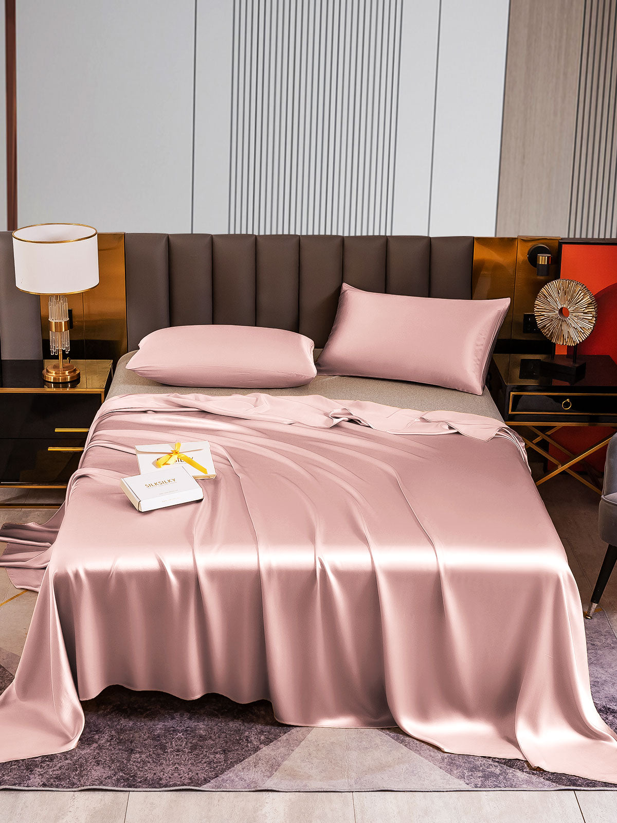 [Vaalean Mauve] SilkSilky-FI 22Momme Bedding Set 001