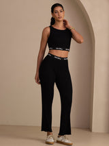 [Musta] SilkSilky-FI Sleeveless Crew Neck Women's Outfit Sets 005