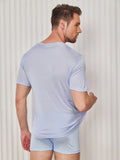 SilkSilky-FI Mens T-Shirt Vaaleansininen 002