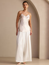 [Beige] SilkSilky-FI Spaghetti Strap V Neck Camisole Top 005