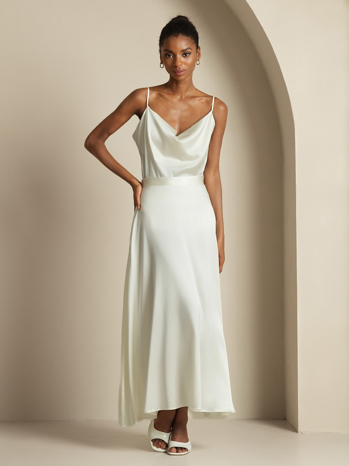 [Valkoinen] SilkSilky-FI 19Momme Womens Outfit Sets 003,