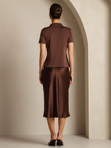 [Kahvi] SilkSilky-FI Short Sleeve Naisten T-paita 007