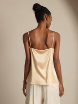 [Samppanja] SilkSilky-FI 19Momme Spagettihihna Syvä Pyöreä Pääntie Camisole Top 002