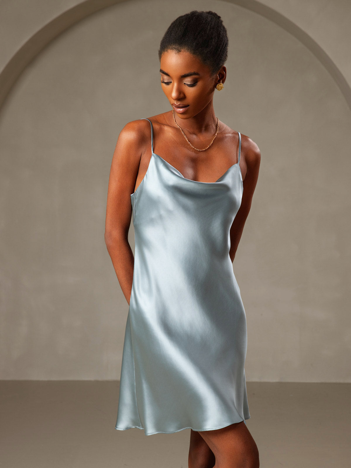 [Harmaansininen] SilkSilky-FI Dress 005