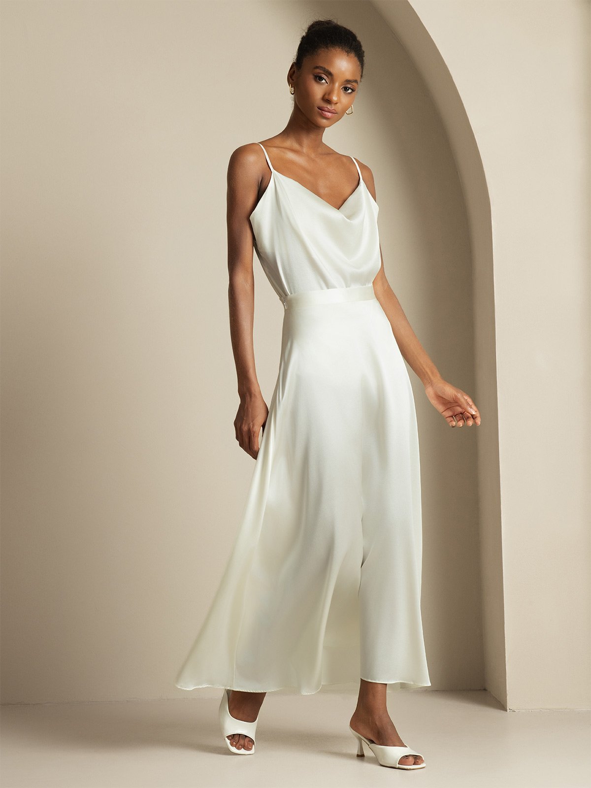 [Valkoinen] SilkSilky-FI 19Momme Womens Outfit Sets 004,