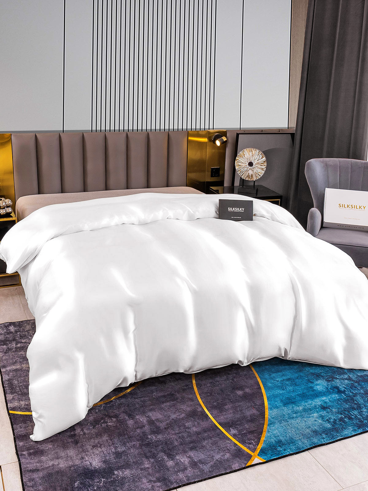 [Valkoinen] SilkSilky-FI 22Momme Duvet Cover 003