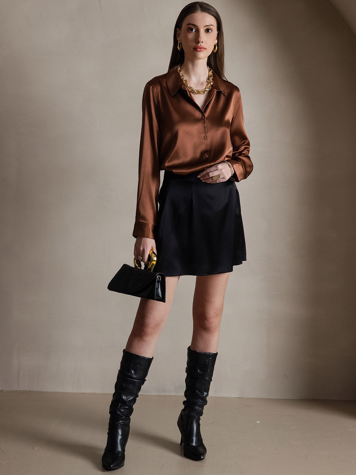 [Musta] SilkSilky-FI 19Momme Silk Skirt 008