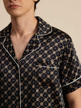 [Musta Ketju] SilkSilky-FI Short Sleeve Notkokaulus Miesten Pyjamat 004