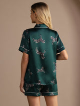 [Smaragdi Seepra] SilkSilky-FI Short Sleeve Lapel Collar Naisten Pyjamat 002