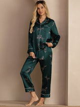 [Smaragdi Seepra] SilkSilky-FI Long Sleeve Lapel Collar Naisten Pyjamat 005