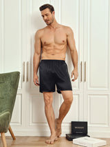 [Musta] SilkSilky-FI Men's Sleep Shorts 005