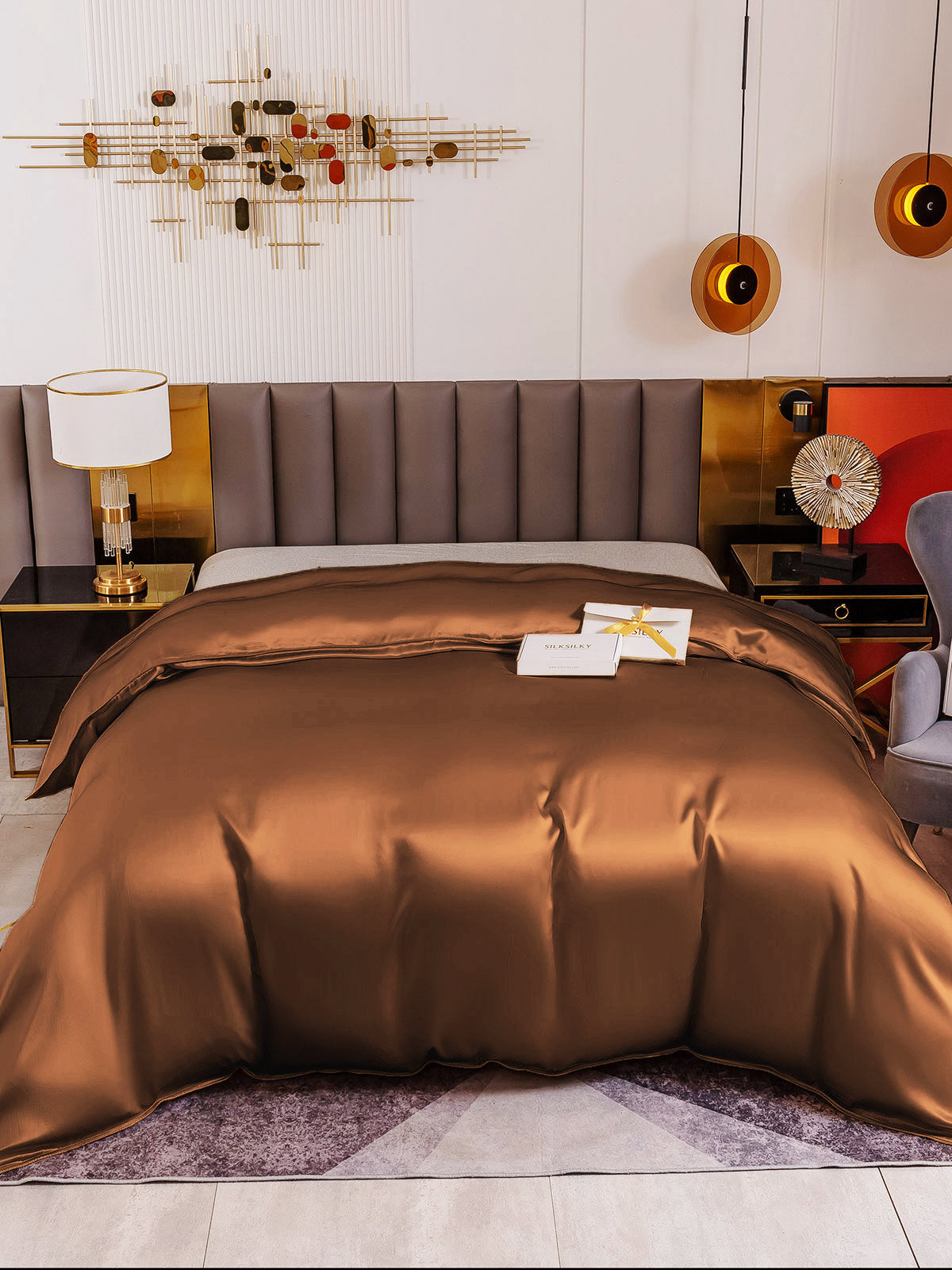 [Kahvi] SilkSilky-FI 19Momme Duvet Cover 002