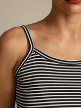 [Musta Raita] SilkSilky-FI Spagettihihna Square Neck Camisole Top 007