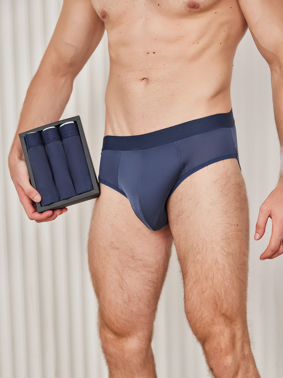 [Tummansininen] SilkSilky-FI Mens Underwear 002