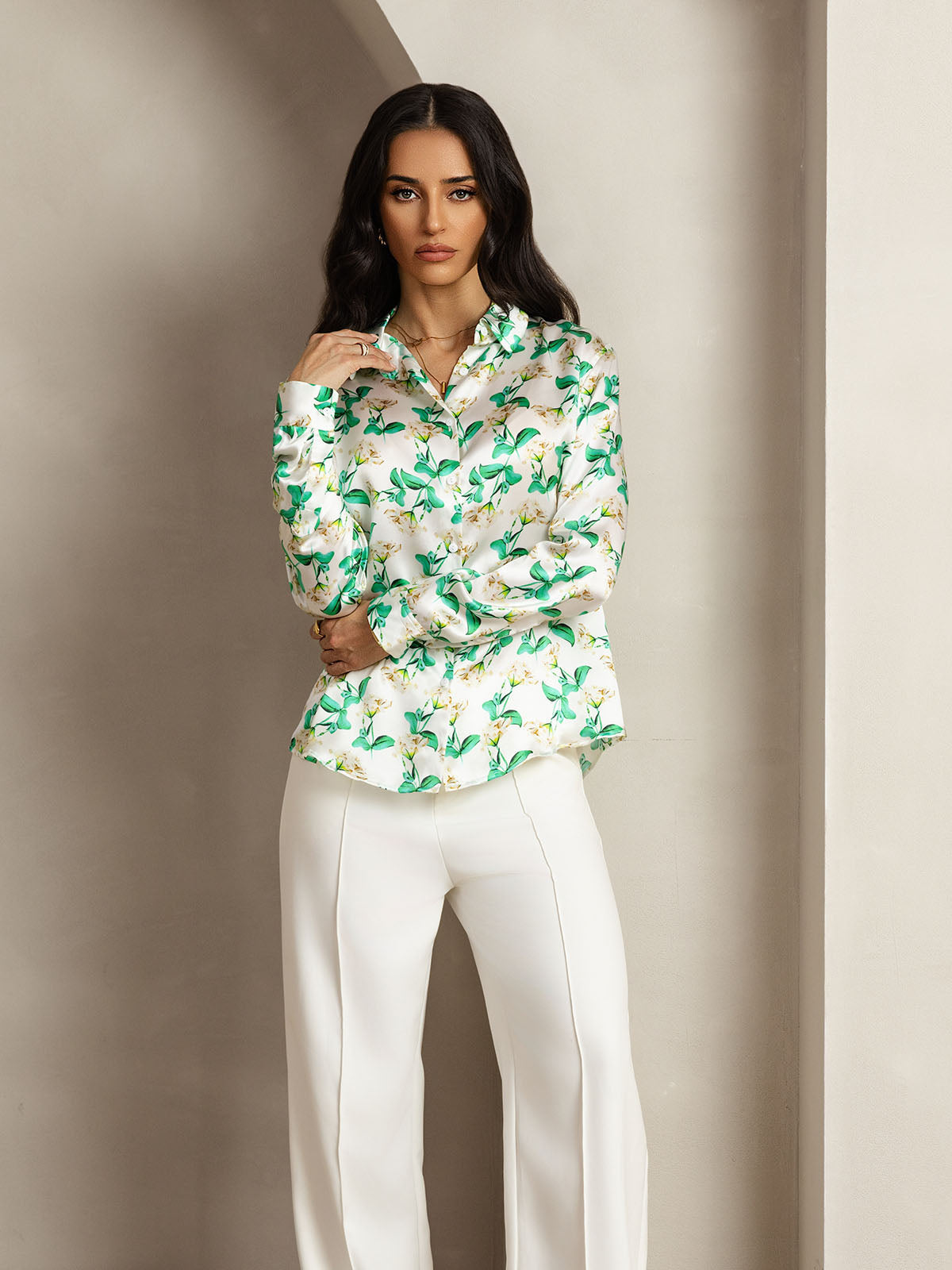 [Vihreä Kukka] SilkSilky-FI Womens Shirt 006
