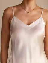 [Beige] SilkSilky-FI Spaghetti Strap V Neck Camisole Top 004