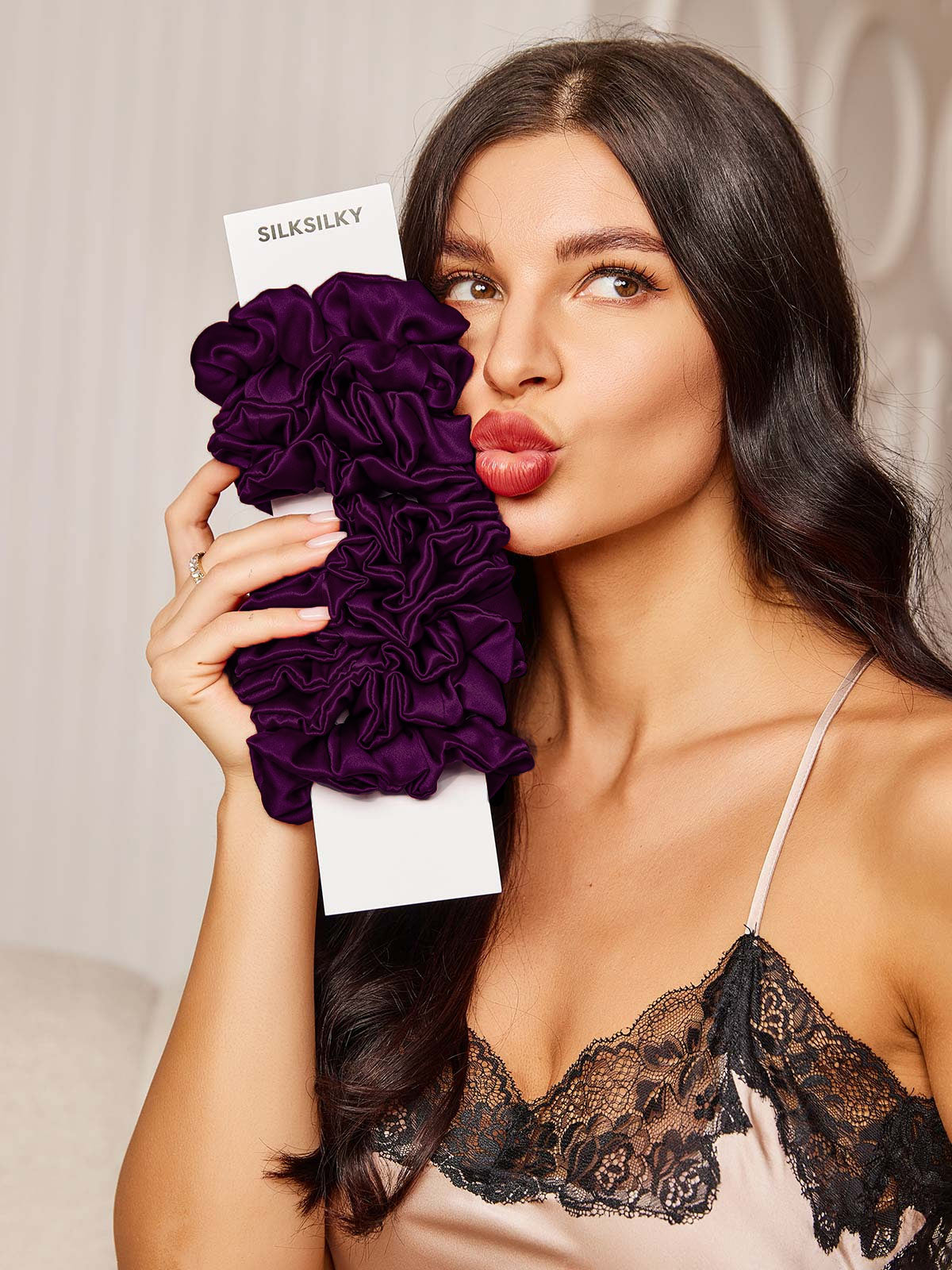 [Tumma Violetti] SilkSilky-FI 19Momme Scrunchie 001