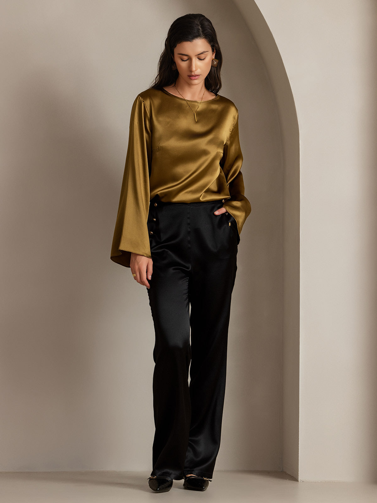 [Musta] SilkSilky-FI 19Momme Womens Pants 007