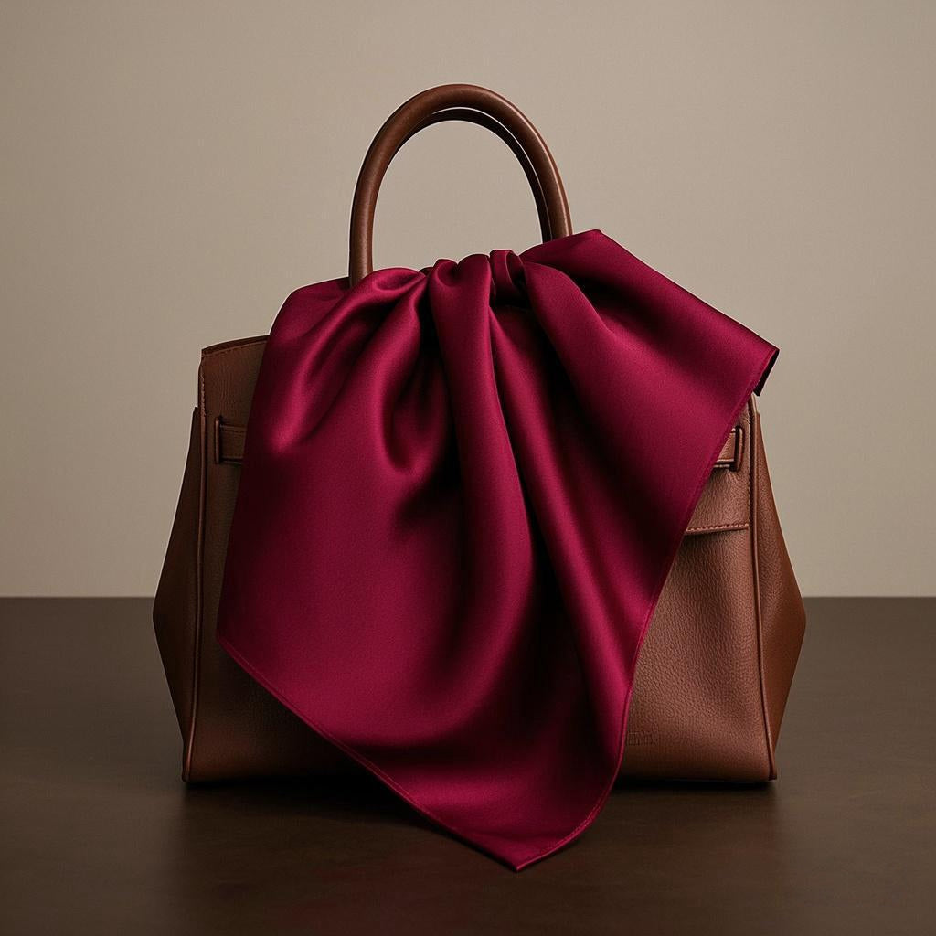 [Tummanpunainen] SilkSilky-FI Pure Silk Scarf 003