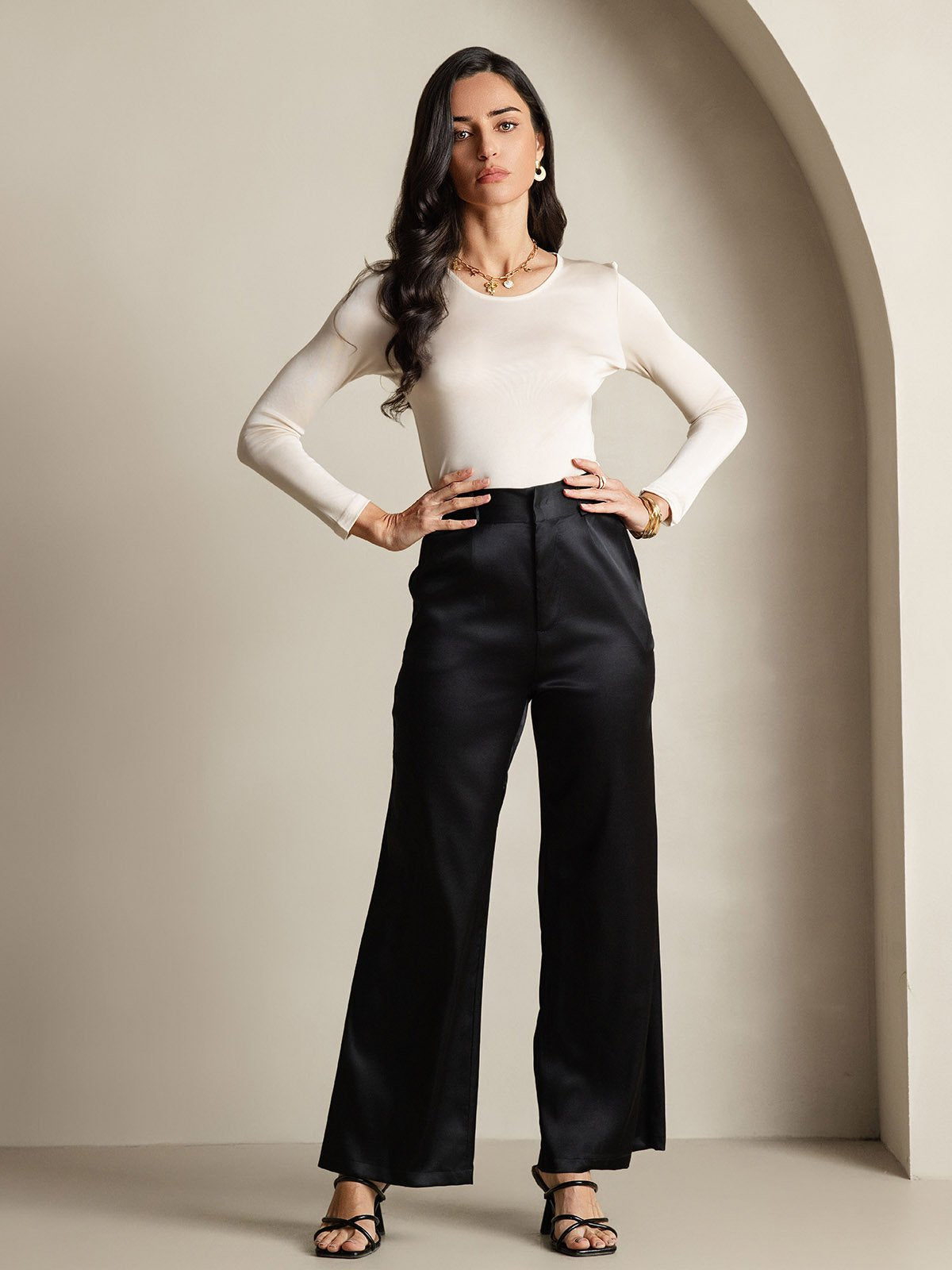 [Beige] SilkSilky-FI Womens T-Shirt 008,