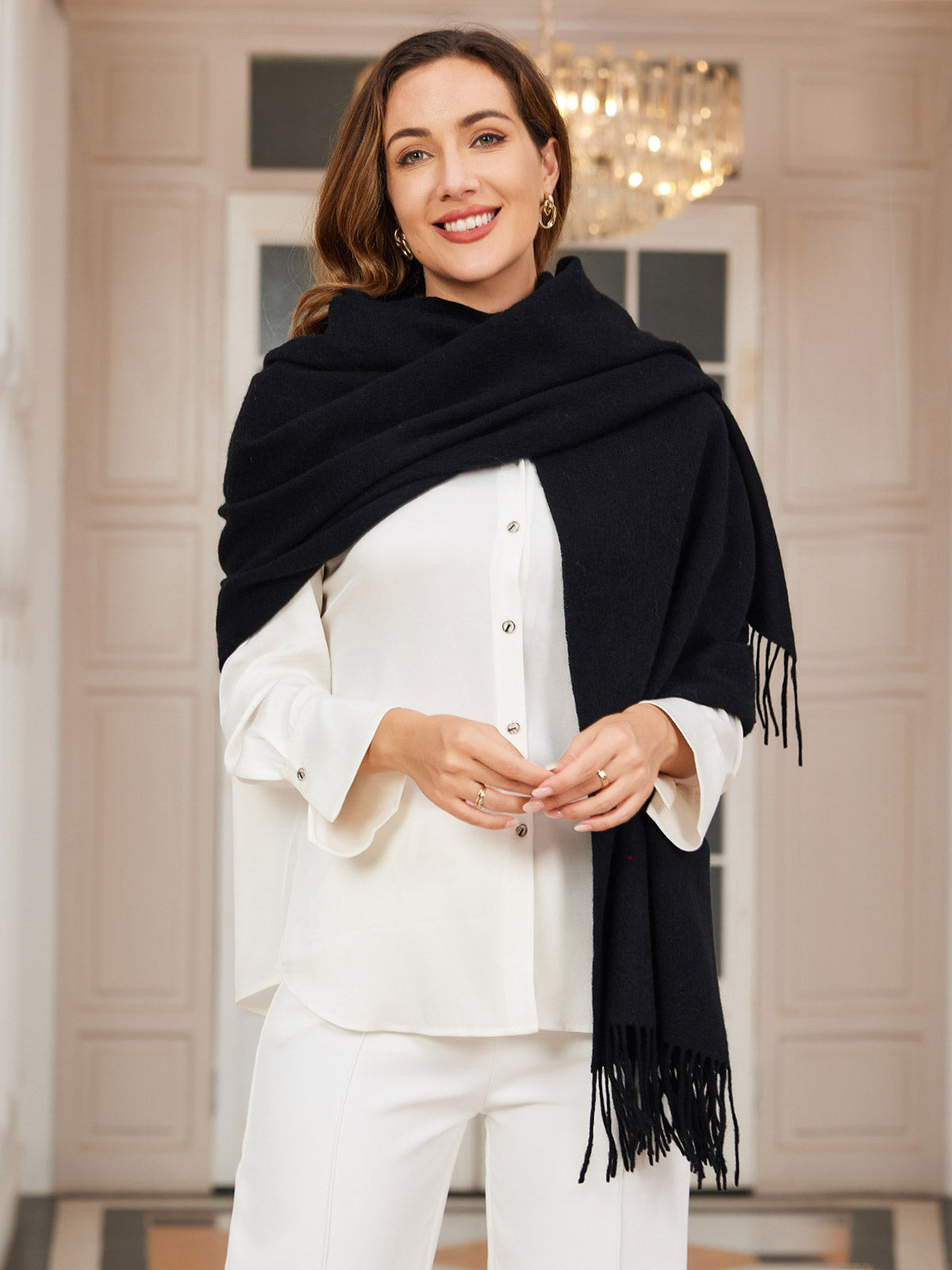[Musta] SilkSilky-FI Scarf 003