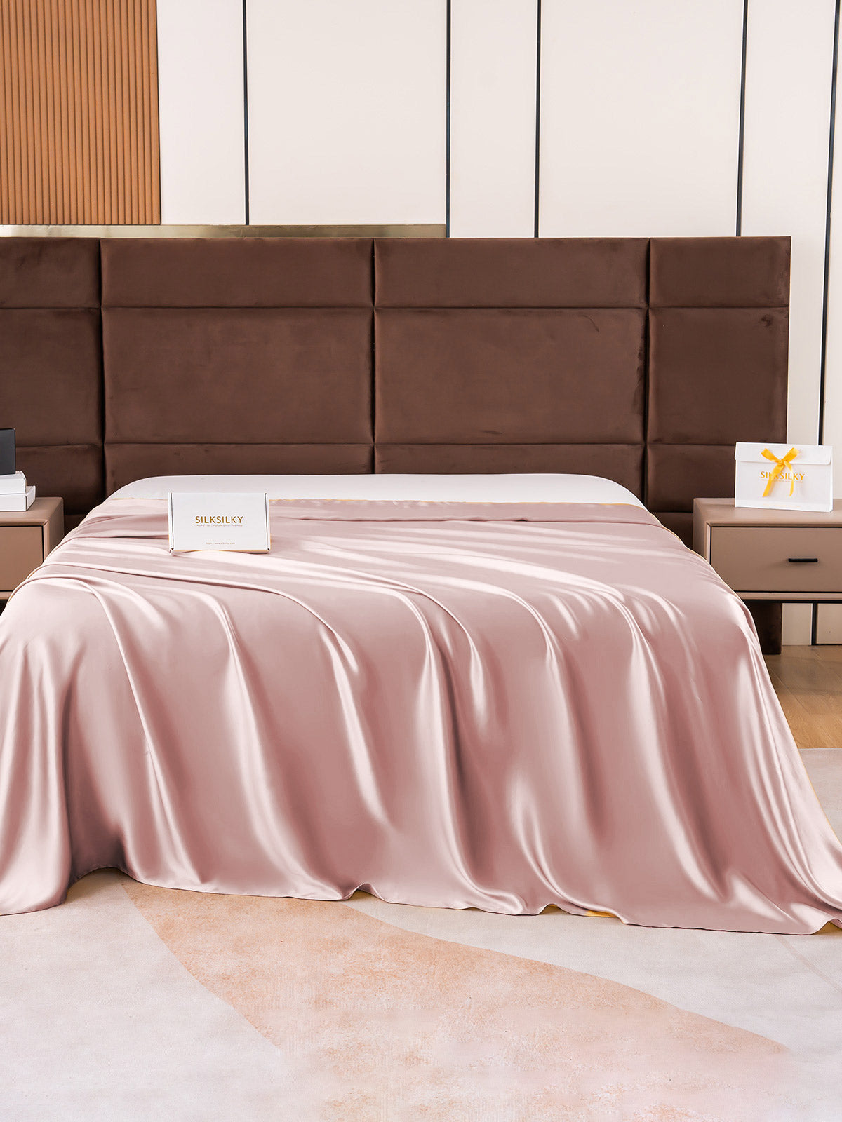 [Vaalean Mauve] SilkSilky-FI 19Momme Sheet 002