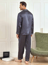 [Laivasto Ketju] SilkSilky-FI Long Sleeve Notkokaulus Miesten Pyjamat 003