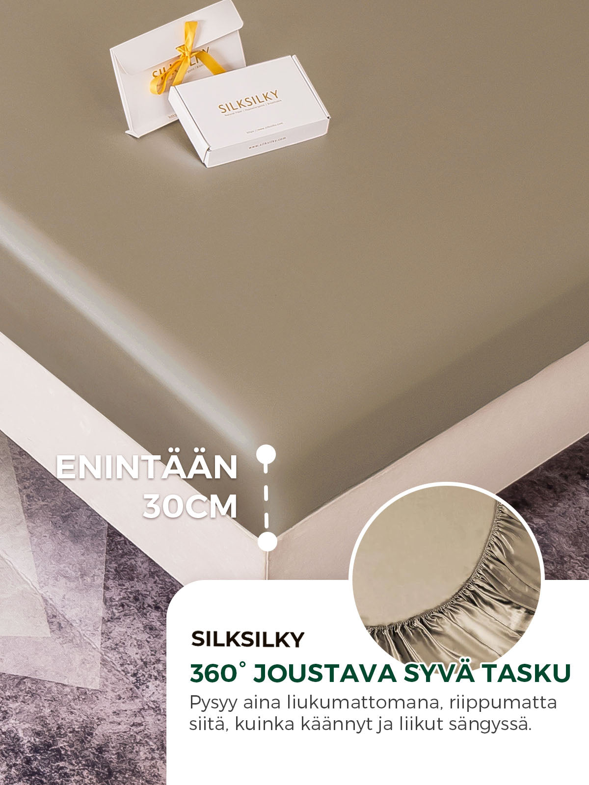 [Khaki] SilkSilky-FI 19Momme Bedding Set 004