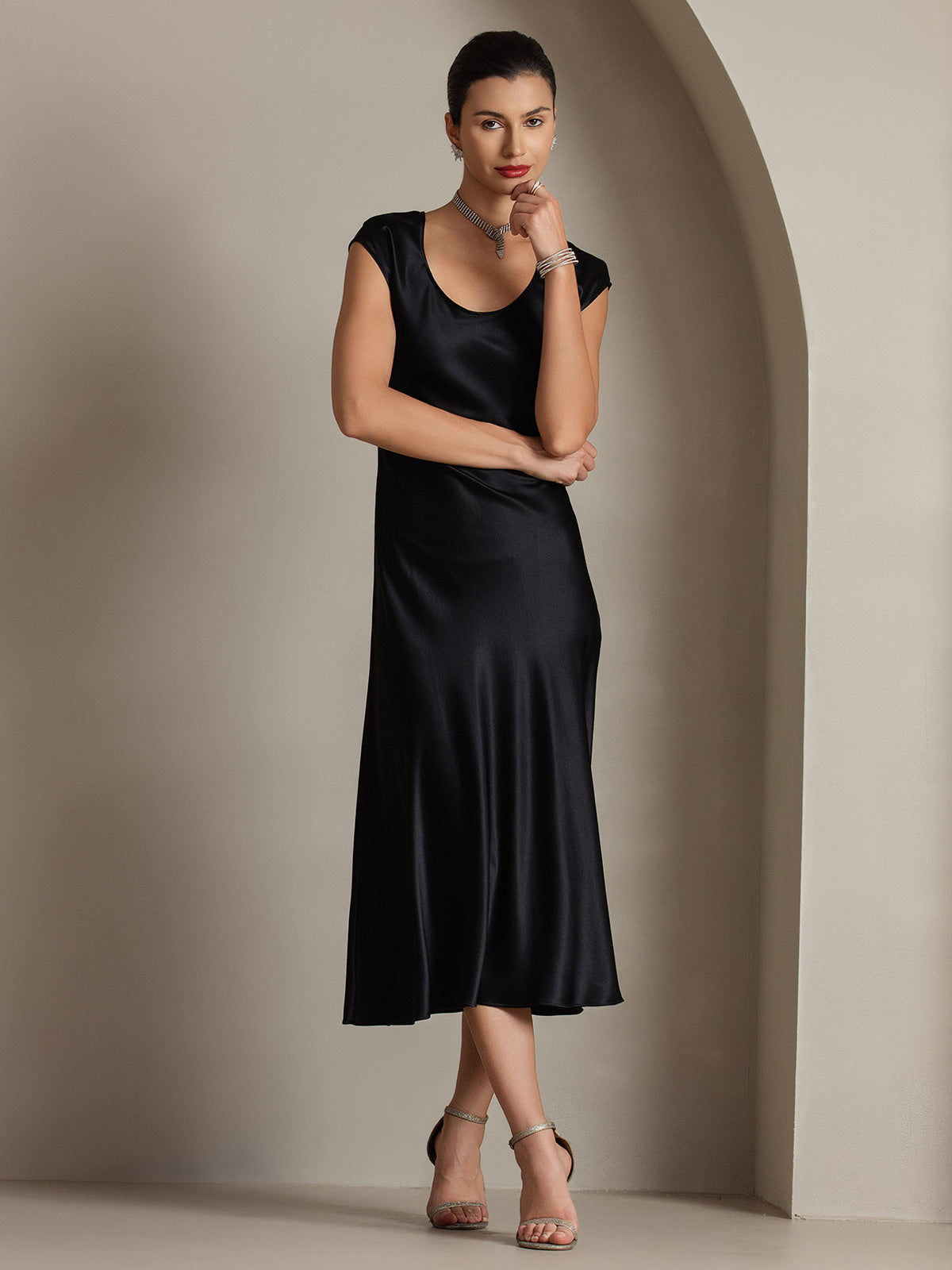 [Musta] SilkSilky-FI 19Momme Dress 007