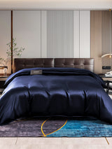 [Tummansininen] SilkSilky-FI 22Momme Duvet Covers 001