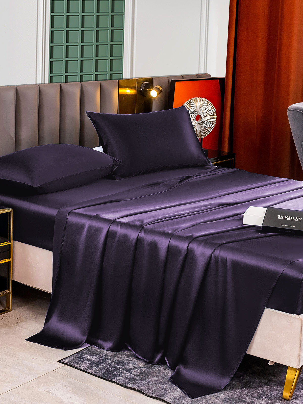 [Tumma Violetti] SilkSilky-FI 25Momme Bedding Set 006