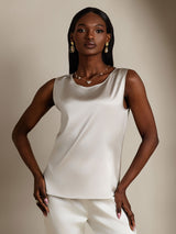 [Vaalean Harmaa] SilkSilky-FI Sleeveless Round Neck Camisole Top 001