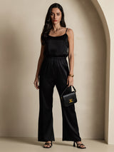 [Musta] SilkSilky-FI Spaghetti Strap Camisole Top 008